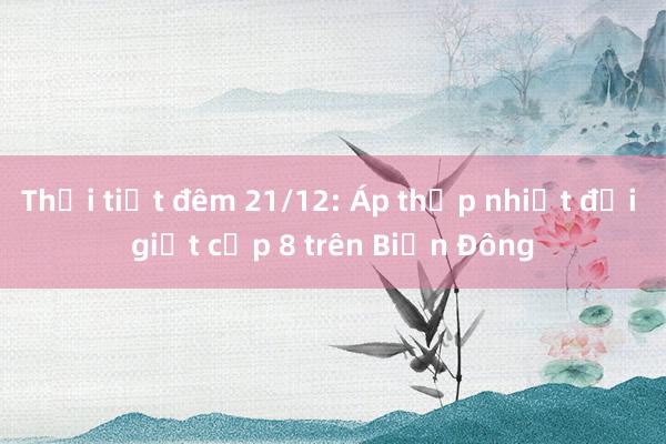 Thời tiết đêm 21/12: Áp thấp nhiệt đới giật cấp 8 trên Biển Đông