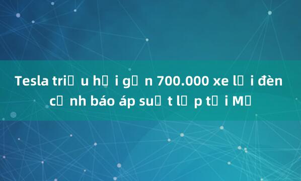 Tesla triệu hồi gần 700.000 xe lỗi đèn cảnh báo áp suất lốp tại Mỹ