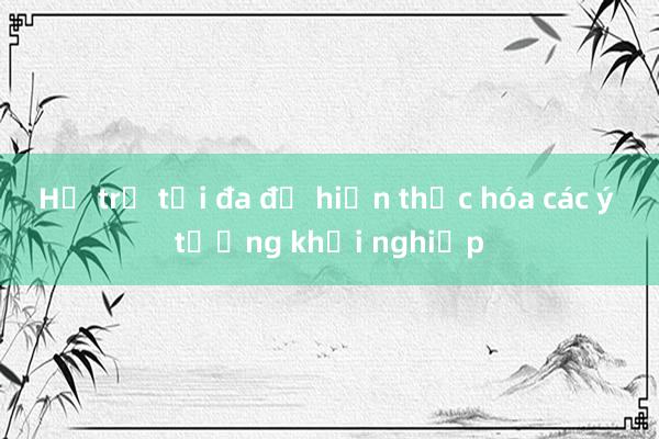 Hỗ trợ tối đa để hiện thực hóa các ý tưởng khởi nghiệp