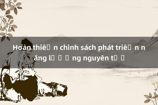 Hoàn thiện chính sách phát triển năng lượng nguyên tử