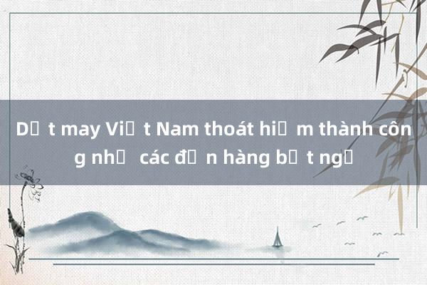 Dệt may Việt Nam thoát hiểm thành công nhờ các đơn hàng bất ngờ