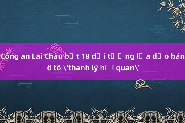 Công an Lai Châu bắt 18 đối tượng lừa đảo bán ô tô 'thanh lý hải quan'